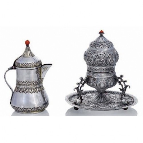 Osmanlı Gümüş Buhurdan ve Kahvedan